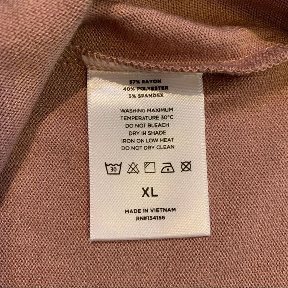 Mod Ref Women’s Contemporary V-Neck Puff Short Sleeve Mauve Blouse Size XL - Picture 5 of 6